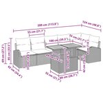 vidaXL Ensemble de salle à manger de jardin 7 pièces avec coussins en noir poly rotin acacia