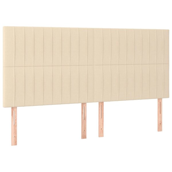 vidaXL Tête de lit Crème 200x5x118/128 cm Tissu