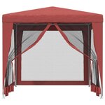 vidaXL Tente de fête avec 4 parois latérales en maille Rouge 2.5x2.5 m