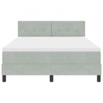 vidaXL Lit à ressort LED avec matelas Gris clair 140 x 200 cm Velours