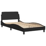 vidaXL Lit avec matelas Hvar noir 100x200 cm similicuir