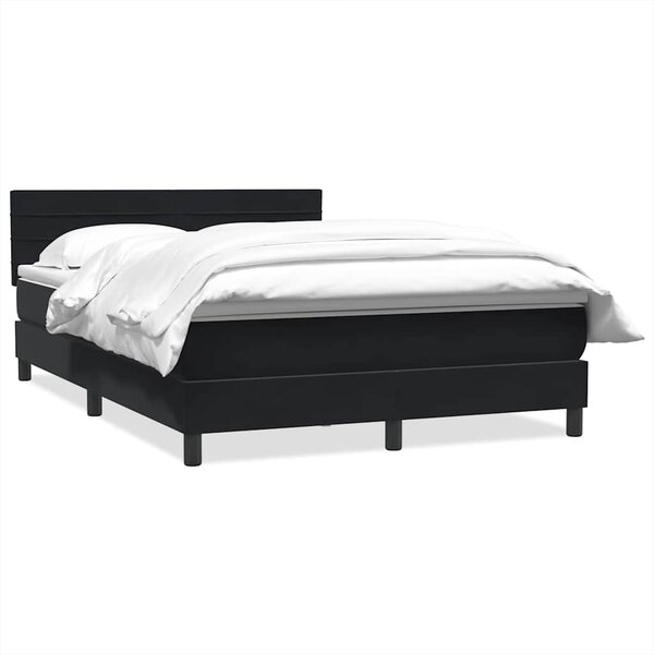 vidaXL Sommier à lattes de lit avec matelas noir 160x220 cm velours