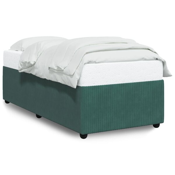 vidaXL Cadre de lit Vert foncé 100x200 cm Velours