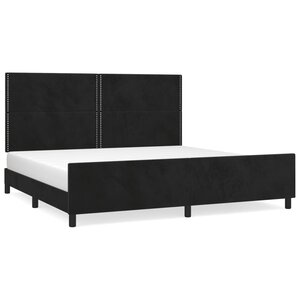 vidaXL Cadre de lit sans matelas noir 200x200 cm velours