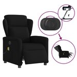 vidaXL Fauteuil de massage inclinable électrique Noir Tissu