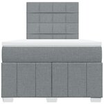 vidaXL Sommier à lattes de lit et matelas gris clair 120x190 cm tissu