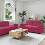 vidaXL Ensemble de Canapés 2 Pièces Rouge bordeaux 221 x 78 x 80 cm