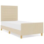 vidaXL Cadre de lit avec tête de lit Crème 100 x 200 cm tissu