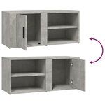 vidaXL Meuble TV Gris béton 80x31 5x36 cm Bois d'ingénierie