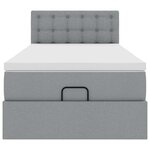 vidaXL Cadre de lit ottoman et matelas gris clair 90x190 cm tissu