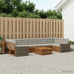 vidaXL Ensemble de canapés d'extérieur 8 Pièces Naturel et gris clair