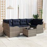 vidaXL Ensemble de canapé de jardin Gris 55 x 55 x 37 cm polyrotin