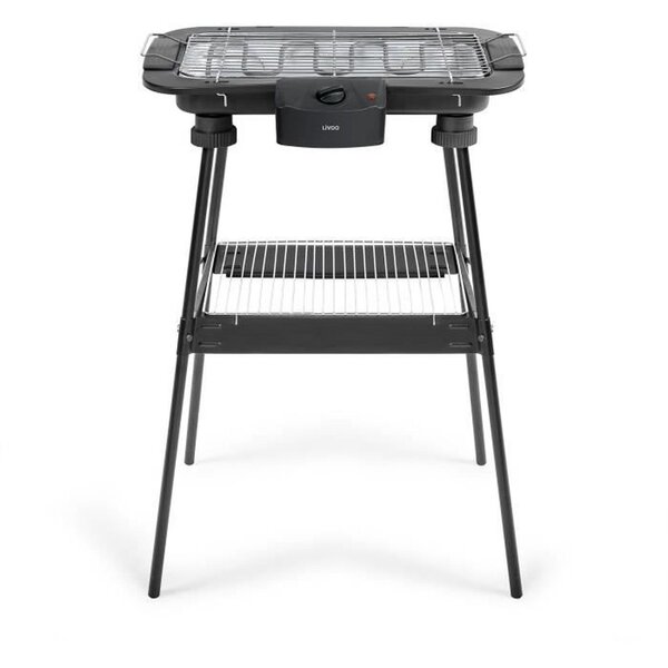 Barbecue électrique sur pieds 2 en 1 2200W - 2 en 1 - 2 hauteurs - Thermostat ajustable