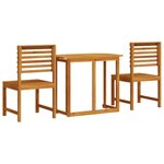 vidaXL Ensemble bistro de jardin 3 Pièces Marron Bois d'acacia massif