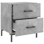 vidaXL Table de chevet gris béton 40x35x47 5 cm bois d’ingénierie