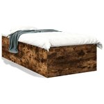vidaXL Cadre de lit chêne fumé 75x190 cm bois d'ingénierie