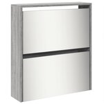 vidaXL Armoire à chaussures miroir 5 niveaux sonoma gris 63x17x169 5cm