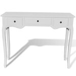 vidaXL Table de console et coiffeuse avec 3 tiroirs Blanc