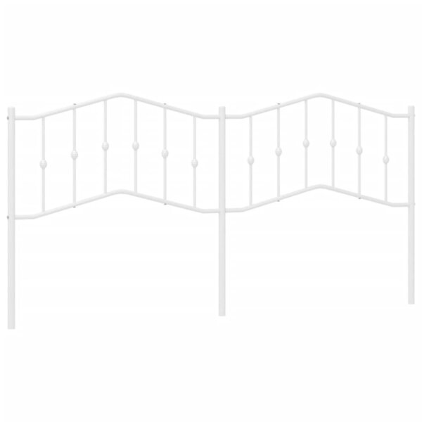 vidaXL Tête de lit métal blanc 200 cm