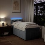 vidaXL Sommier à lattes de lit et matelas Gris clair 90x190 cm Tissu