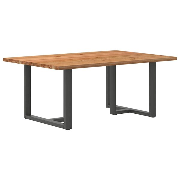 vidaXL Table à manger marron clair bois de chêne massif rectangulaire