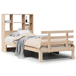 vidaXL Lit bibliothèque sans matelas 90x190 cm bois de pin massif