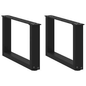 vidaXL Pieds de table basse en U 2 pièces noir 50 x (30-31) cm acier