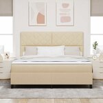 vidaXL Lit à ressorts avec matelas Crème 180 x 200 cm tissu