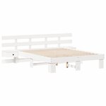 vidaXL Cadre de lit avec tête de lit Blanc 150 x 200 cm Pin massif