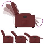 vidaXL Fauteuil inclinable électrique rouge bordeaux similicuir