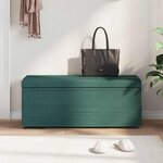 vidaXL Tabouret Vert foncé 101 x 41 x 40 cm Tissu et bois stratifié