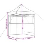 vidaXL Tente de fête 200 x 200 x 306 cm Terre cuite Tissu Oxford