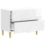 vidaXL Table de chevet Blanc brillant 62 x 34 5 x 48 cm