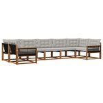 vidaXL Ensemble de canapés d'extérieur 7 pc Naturel et gris clair