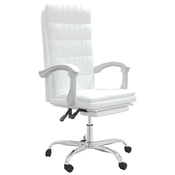 vidaXL Fauteuil inclinable de bureau Blanc Similicuir
