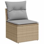 vidaXL Ensemble de canapé de jardin 10 Pièces Beige polyrotin