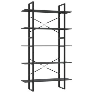 vidaXL Bibliothèque à 5 niveaux Gris 100x30x175 cm Bois d'ingénierie