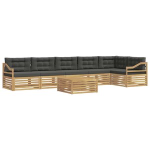 vidaXL Ensemble de canapés d'extérieur 7 Pièces Blanc et anthracite