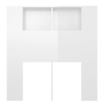 vidaXL Armoire de tête de lit Blanc brillant 100x18 5x104 5 cm