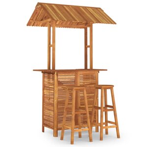 vidaXL Ensemble de bar de jardin 3 Pièces Bois d'acacia solide