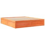 vidaXL Cadre de lit sans matelas cire marron 200x200cm bois pin massif
