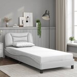 vidaXL Cadre de lit avec LED sans matelas Hvar blanc 80x200 cm