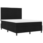 vidaXL Lit à ressorts avec matelas & LED noire 160x200 cm en tissu