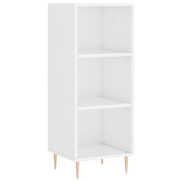 vidaXL Buffet blanc brillant 34 5x32 5x90 cm bois d'ingénierie