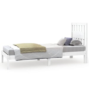 vidaXL Cadre de lit sans matelas blanc bois massif