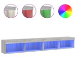 vidaXL Meubles TV avec lumières LED 2 Pièces sonoma gris 100x30x30 cm