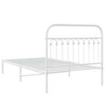 vidaXL Cadre de lit métal sans matelas et tête de lit blanc 107x203 cm