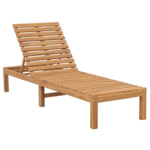 vidaXL Chaise longue bois de teck solide