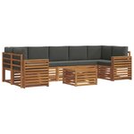 vidaXL Ensemble de canapés d'extérieur 8 Pièces Naturel et Anthracite
