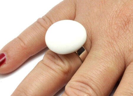 Bague céramique petit modèle Blanc